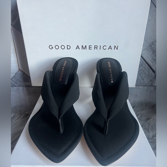 GOOD AMERICAN NEW CINDER F*CKING -RELLA  THONG WEDGE - Picture 8 of 16